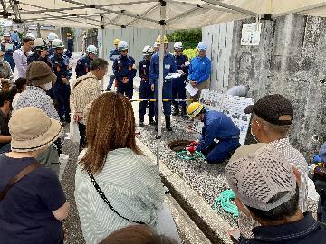 水防訓練の写真（ブースD）