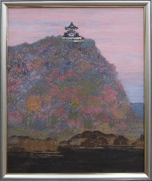 写真:日本画の部 市長賞作品 「城 映える」