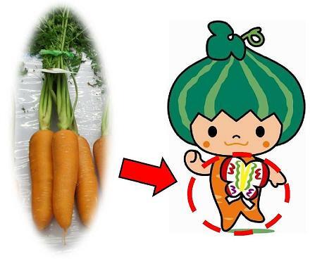 イラスト：八事五寸にんじんとキャラクターの体を比べる図