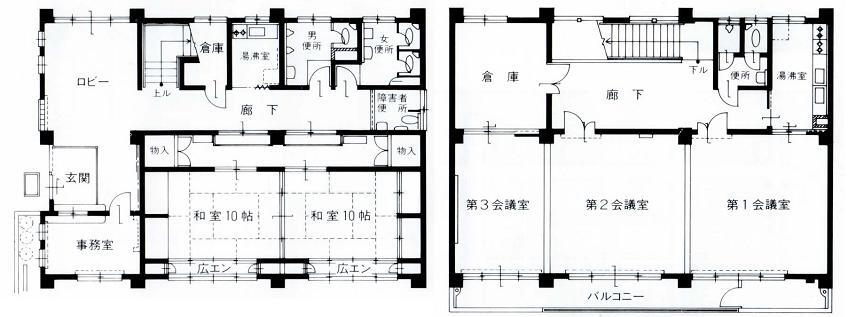 イラスト:高坂コミュニティセンター平面図