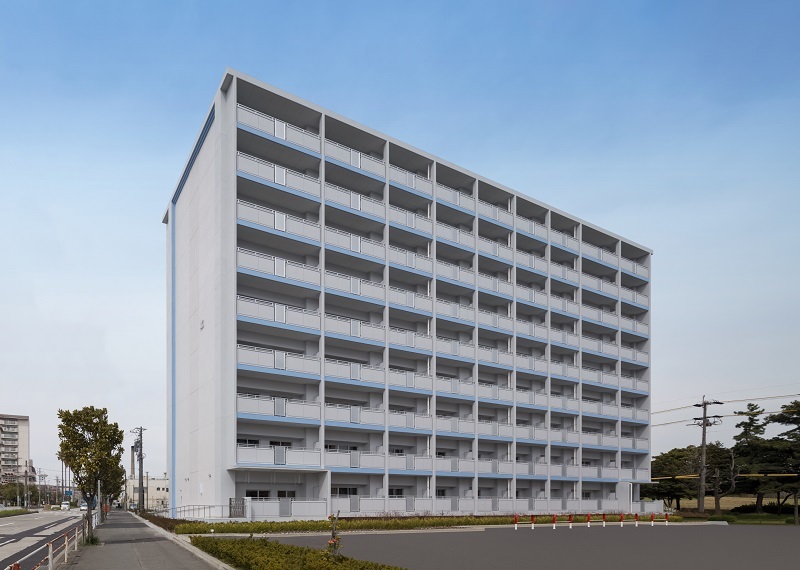 写真：建物外観全景。