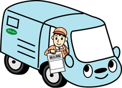 グリーン配送を行う事業者を表すイラスト