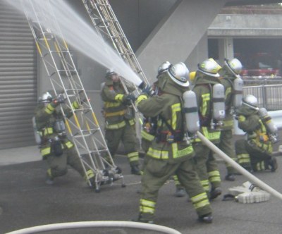 消防隊の活動の写真