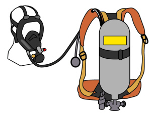 空気呼吸器のイラスト