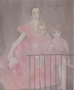 マリー・ローランサンのニコル・グルーと二人の娘、ブノワットとマリオンの絵画写真