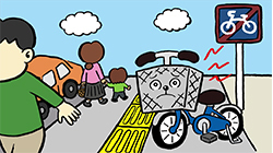 イラスト：放置される放置自転車くん