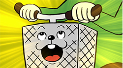 イラスト：迎えに来てもらって喜ぶ放置自転車くん