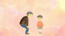 イラスト:困った子供に大人がやさしく声をかけている様子