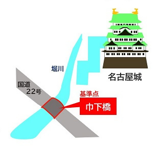 巾下橋の位置を表すイラスト