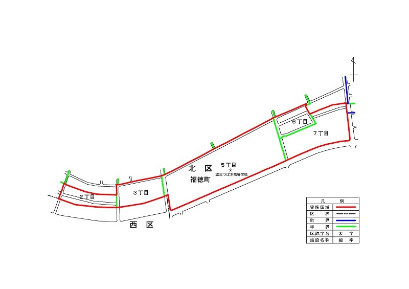 地図:福徳町地区の実施後の町名・町界図