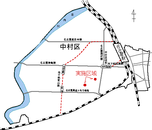 地図:中村区下中村地区の位置図