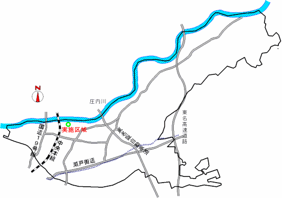 地図:守山区川宮地区の位置図
