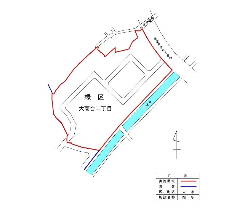 地図:大高赤塚地区の実施後の町名・町界図