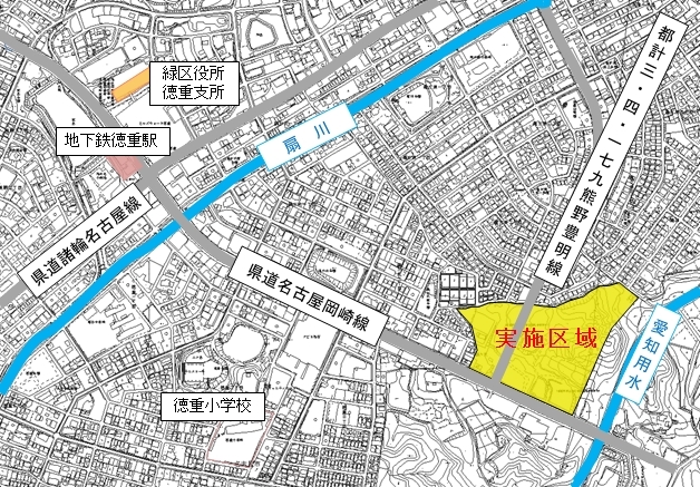 地図:徳重東部地区の位置を表示する図(緑区)