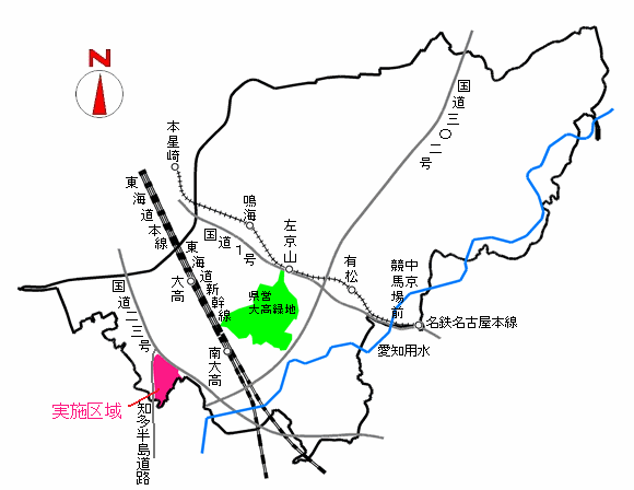 地図:定納山地区の位置を表示する図(緑区)
