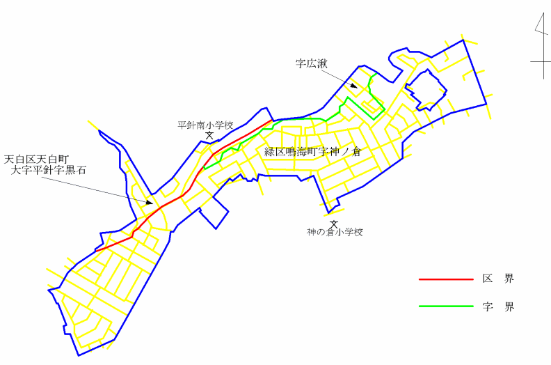 地図:神ノ倉東部地区の実施前の図