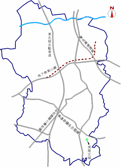 地図:名東区梅森坂東地区の位置図