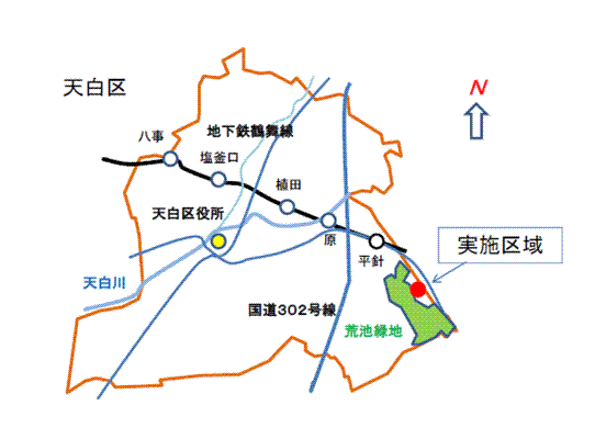 地図:天白区荒池北地区の位置図
