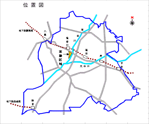 地図:天白区西ノ川原地区の位置図