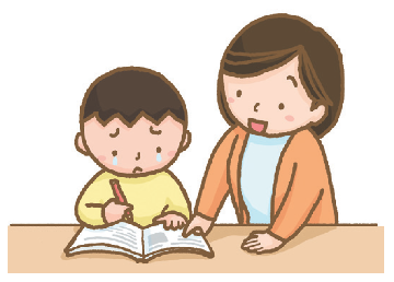 子どもが勉強しているイラスト