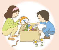 段ボールコンポストのイラスト