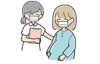 新型コロナ感染症に罹患した妊婦への医療提供のイラスト
