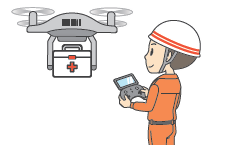 ドローンを活用した医薬品配送のイラスト