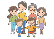 老人クラブと子ども会のイラスト