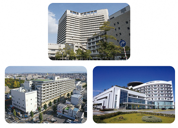 写真:名古屋市立大学病院、東部医療センター、西部医療センター