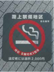 写真：路上禁煙地区　NO SMOKING　路面表示