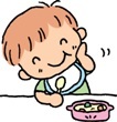 イラスト:離乳食を食べている男の子