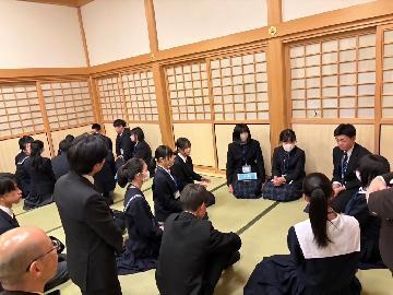 写真:中学生交流会での防災学習
