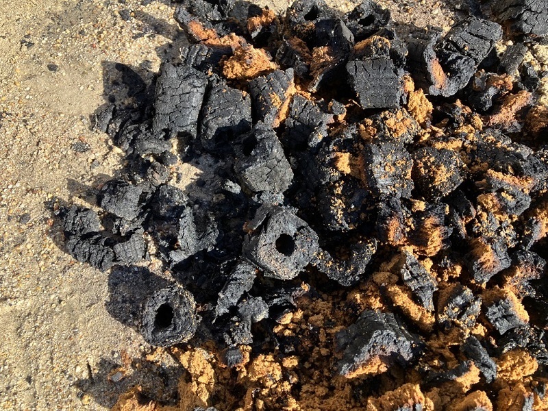 写真:オガクスで作られた人工燃料