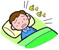 ゼイゼイと苦しそうに寝込んでいる子供のイラスト