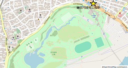 地図:庄内緑地アクセスマップ