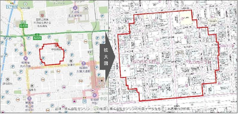 地図:災害対策基本法第63条に基づく警戒区域