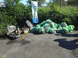 南部で集まったゴミの写真