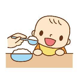 イラスト:離乳食を食べる赤ちゃん