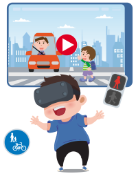 イラスト:VRゴーグル着用イメージ