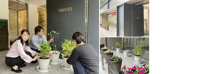 写真:植樹の様子(大成株式会社)