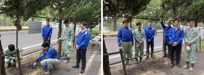 植樹の写真(大有建設(株)日本道路(株)共同企業体大江合材センター)