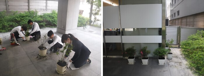 写真:植樹の様子(中日本ハイウェイ・エンジニアリング名古屋(株))