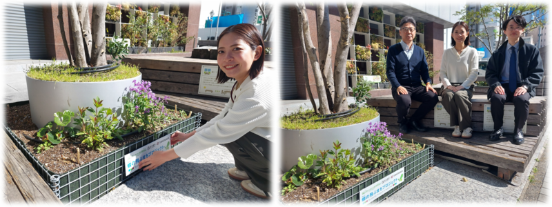 竹中工務店名古屋支店の看板の設置作業の様子画像