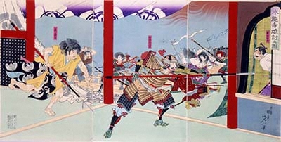 写真：本能寺の変を描いた浮世絵