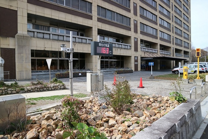 気温測定している場所の写真