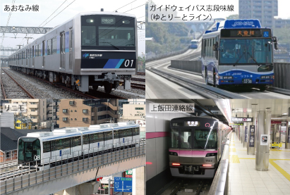 あおなみ線、ガイドウェイバス志段味線、リニモ、上飯田連絡線の各車両の写真
