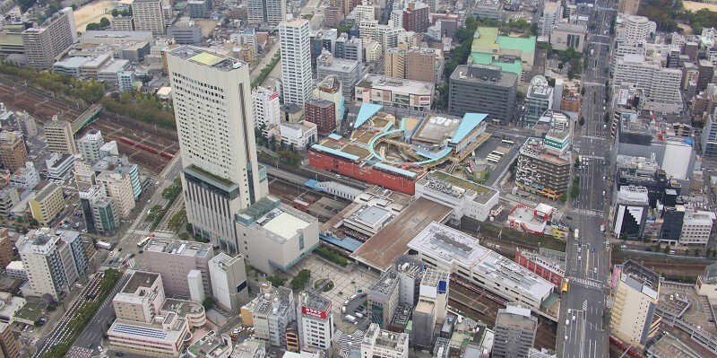 航空写真（金山駅周辺）
