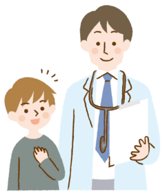 イラスト:医者に相談する男の子