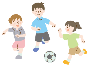 イラスト:サッカーをする子どもたち
