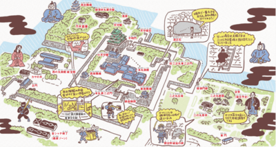 イラスト:名古屋城子ども探検隊マップ